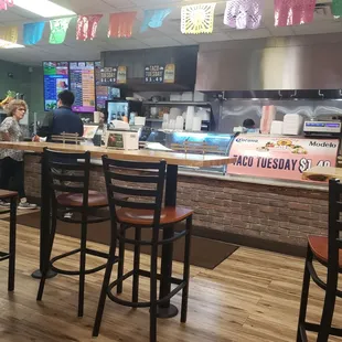 Inside restaurant area