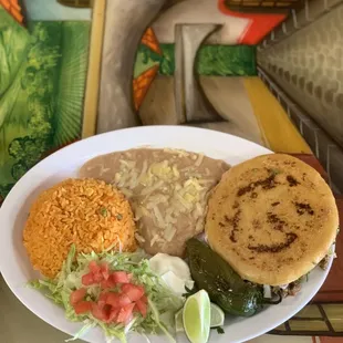 a plate of mexican food