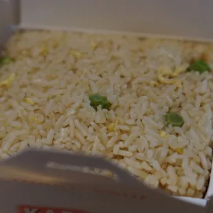 a close up of a box of rice