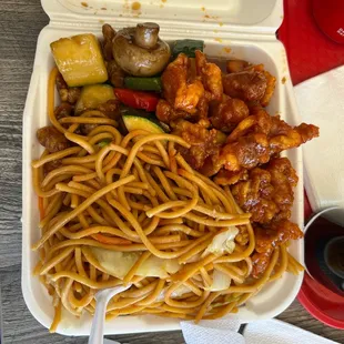 Orange chicken and Mushroom Chicken