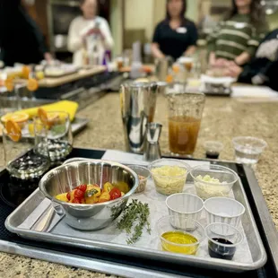 Ingredients prepped in advance for us