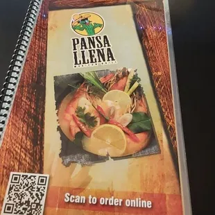 a menu on a table