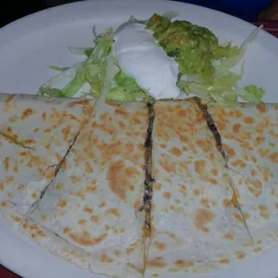 Bean and cheese quesadilla