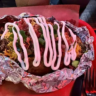 Loaded potato with brisket