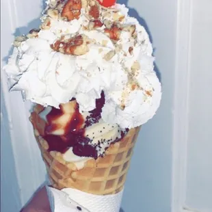 Waffle Cone Sundae