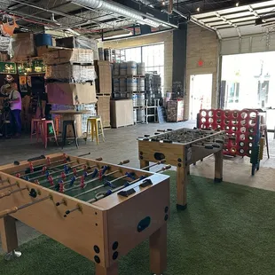 Foosball and connect four
