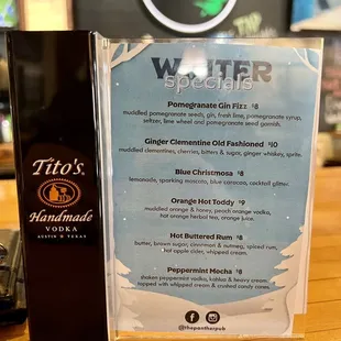 Winter Cocktails Specials