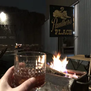 Old fashioned by the fire