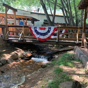 The creek running through the dinning area