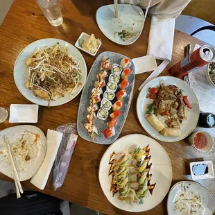 a table full of food