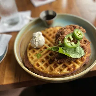 Fried chicken and waffles