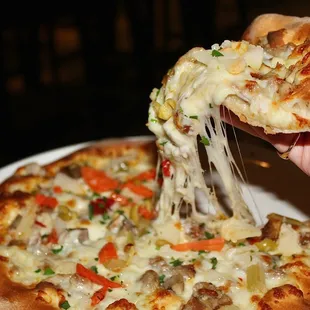 The Pizza Maiale was a fresh surprise - warm homemade dough, handsomely topped with soft, ooey-gooey mozzarella and sprinkled with giardinie