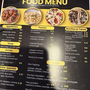 menu
