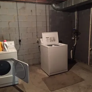 Unfinished portion of the basement.