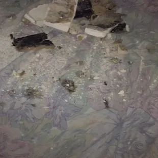 Tech put blanket down over belongings. When the contents came spilling out, it seeped through everything was ruined.