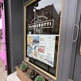 a window with a menu on it