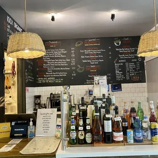 Front counter and menu