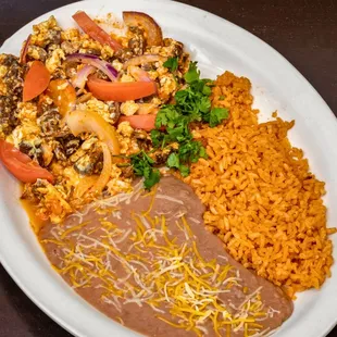 Machaca with rice and beans