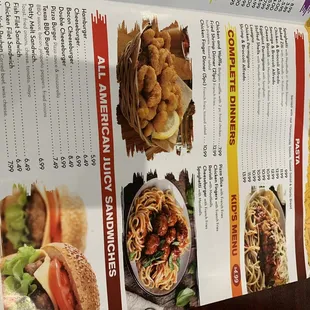 the menu