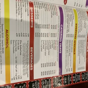 the menu