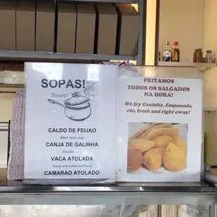 a sign on the counter