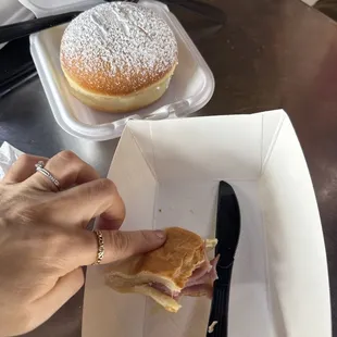 Ham and cheese bread and the sonho