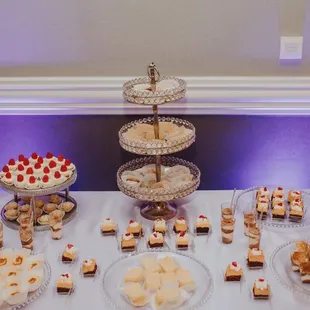 a variety of desserts