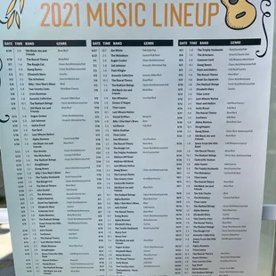 2021 Music Lineup