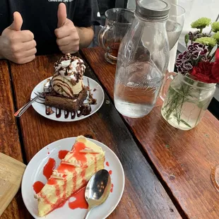 Lemon Mascarpone Cake, Brownie Sundae with Espresso Gelato