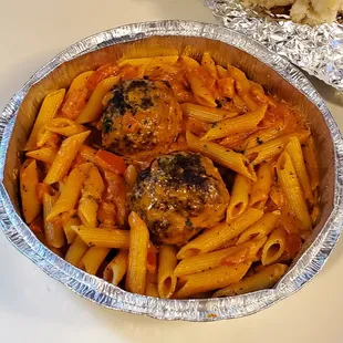 Vodka Penne with Meatballs