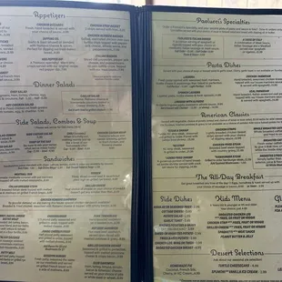 Just one part of the extensive menu! There are more pages.