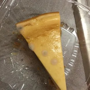 The piece of regular cheesecake I ordered from Papa Allen's for my 10 year old child arrived COVERED IN MOLD!!!!!!!