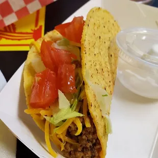 a taco and beans