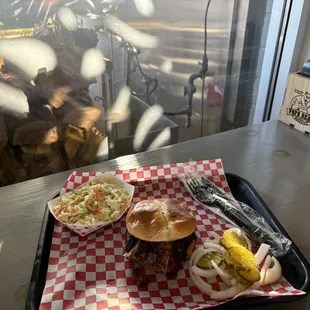 Brisket sandwich meal