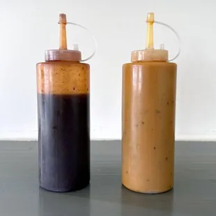 Two Sauces at the Tables - Regular and Texas Mustard