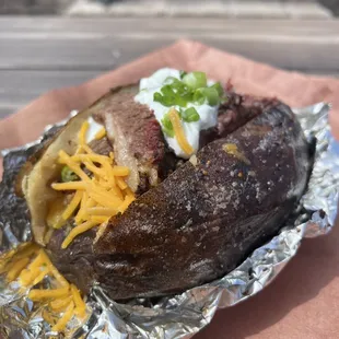Loaded bbq baked potato