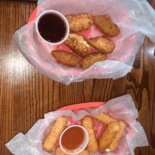 Jalapeño poppers, and cheese stick.
