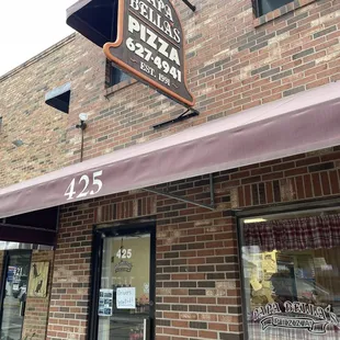 the front of the restaurant