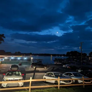 the lot with lake behind