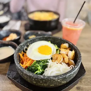 a bowl of food on a table