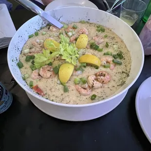 Shrimp and grits.  Add the slap yo mamma seasoning!