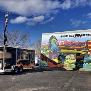 a food truck parked in a parking lot