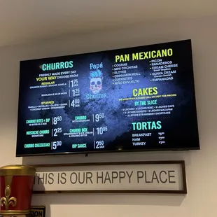Menu as of January 2025