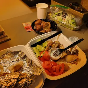 a variety of food items