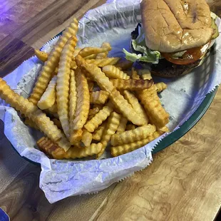 Cheeseburger and fries