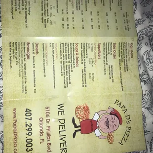 menu