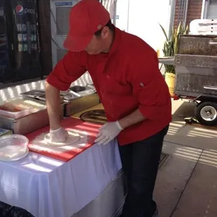 Chef Tom in action