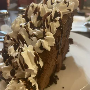 a slice of chocolate cake