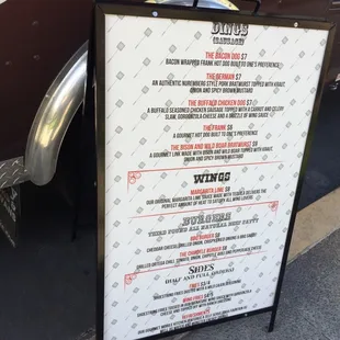 Menu board.