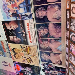 a wall full of movie posters